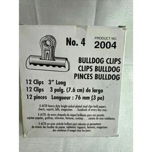 Elmer's Boston Bulldog Clips - 3" Width - 12‎ / Box - Silver (2004)